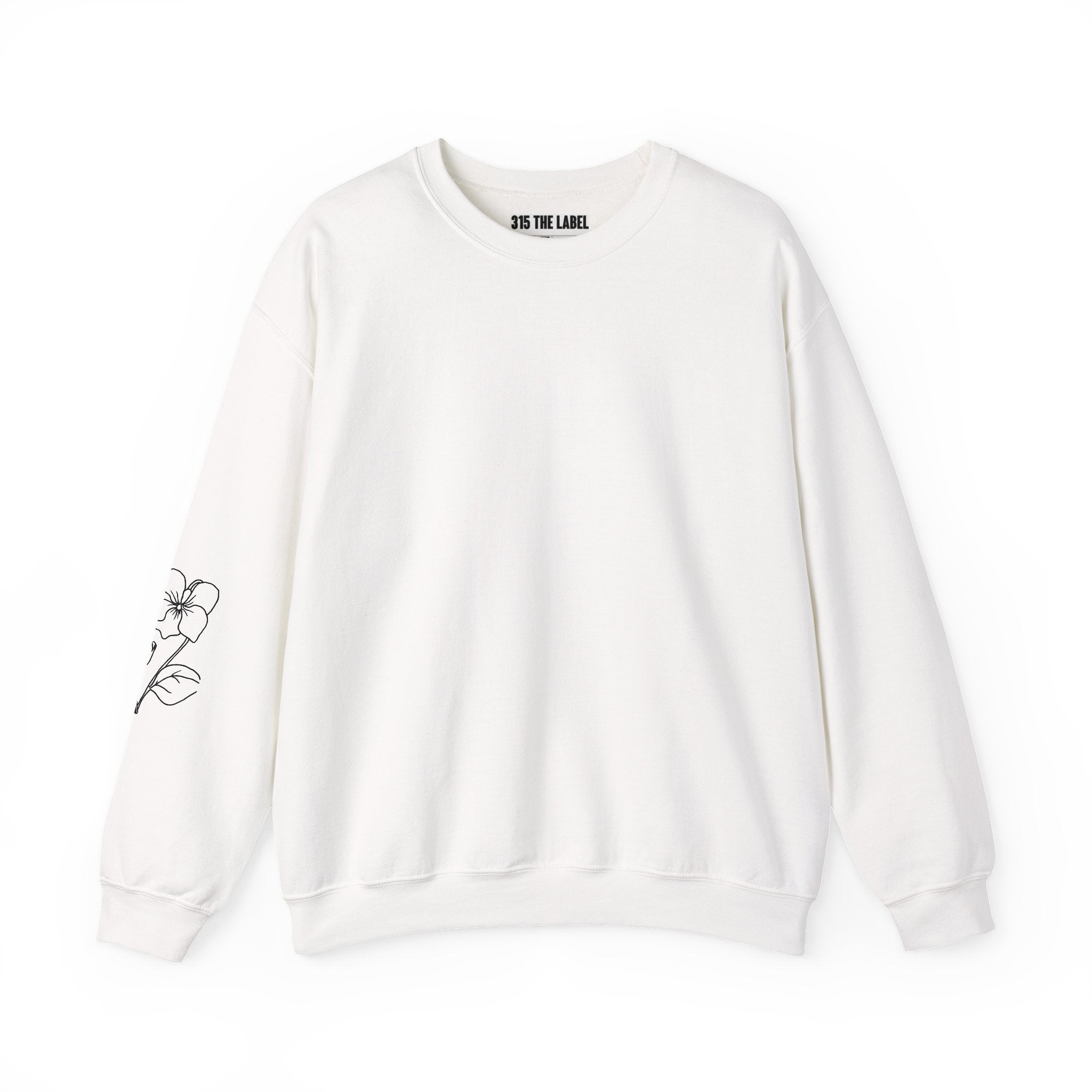 February Floral Design Unisex Crewneck Sweatshirt - Cozy & Stylish Essential