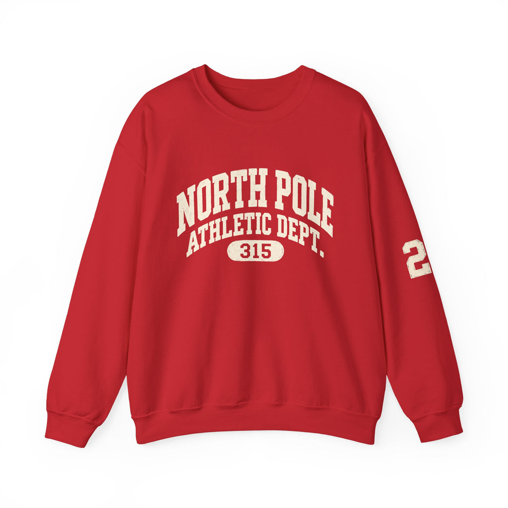 North Pole Athletic Dept. Crewneck Sweatshirt – Vintage Holiday Cozy Pullover