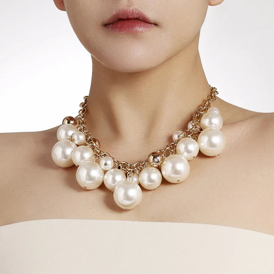 Elegant Princess Sweet Pearl Alloy Plastic Wholesale Choker