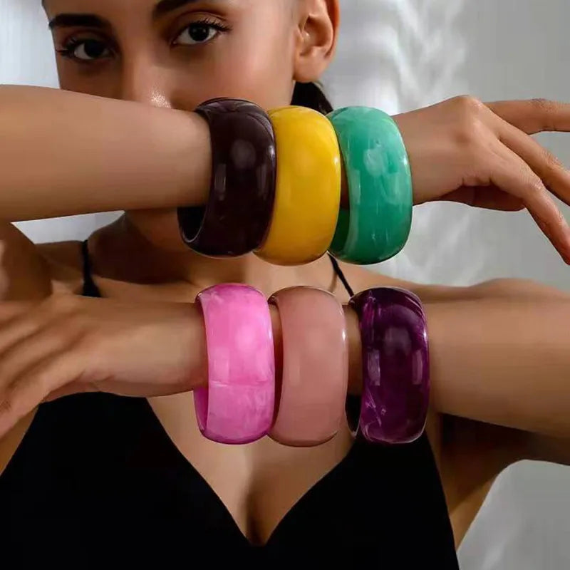 Elegant Queen Simple Style Round Arylic Wholesale Bangle