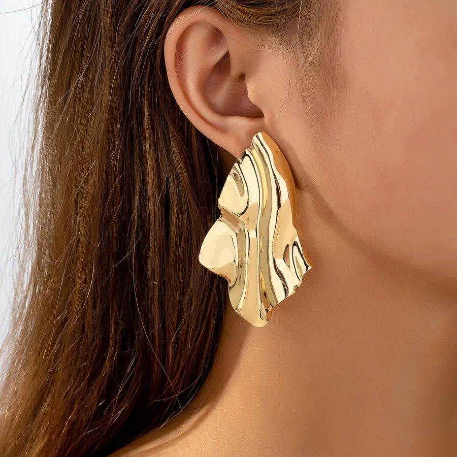 Crumpled Gold Earrings