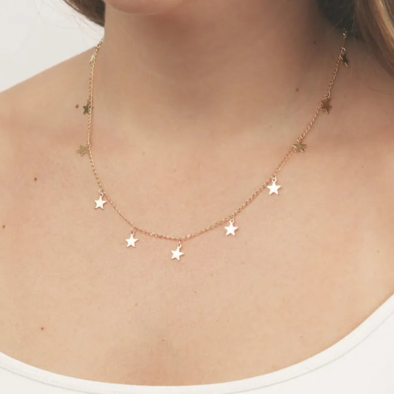 simple style star alloy plating women's necklace
