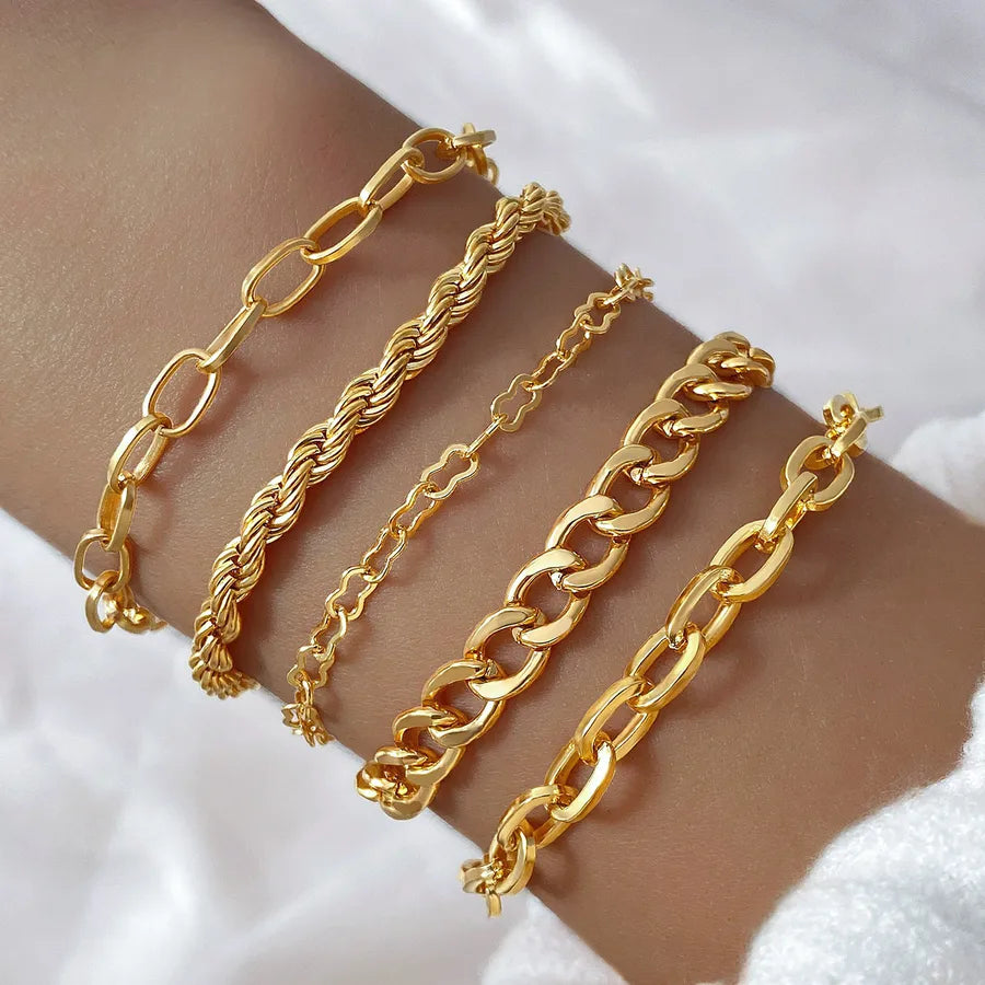 Casual Bohemian Solid Color Metal Wholesale Bracelets